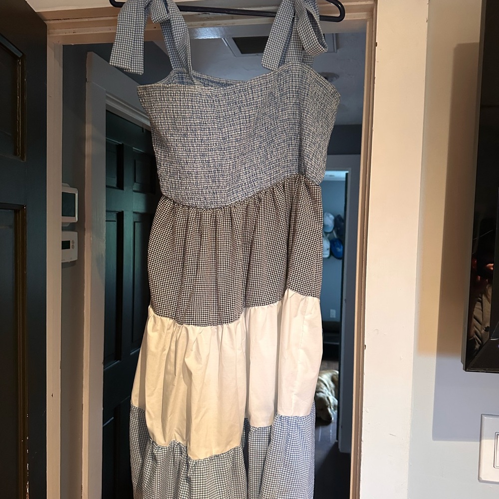 Chic Gray Smocked Sundress Sleeveless Casual